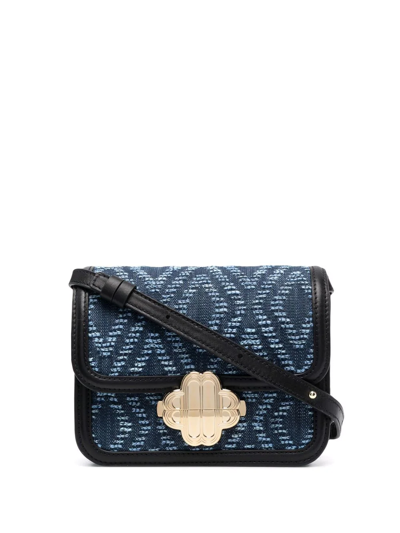 Shop Maje Geometric-pattern Crossbody Bag In Blue