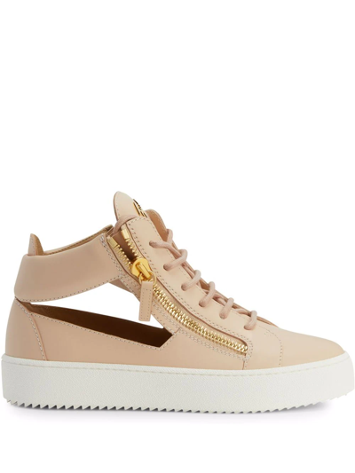 Shop Giuseppe Zanotti Kriss Cut-out Low-top Sneakers In Rosa