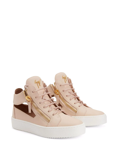 Shop Giuseppe Zanotti Kriss Cut-out Low-top Sneakers In Rosa