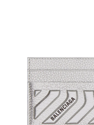 Shop Balenciaga Logo-print Card Holder In Silber