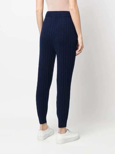 Shop Polo Ralph Lauren Cable-knit Skinny Trousers In Blau