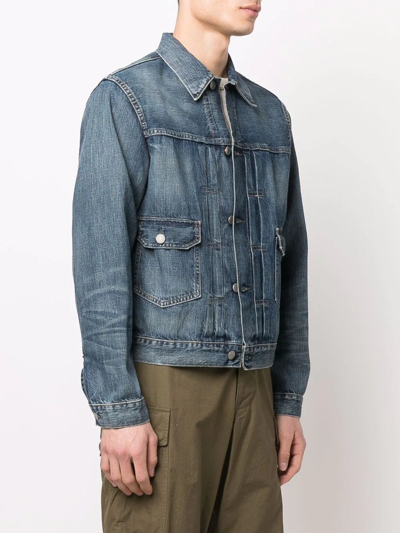 Rrl Two-pocket Button-up Denim Jacket In Blau