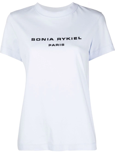 Sonia Rykiel Logo-print Cotton T-shirt In Blau