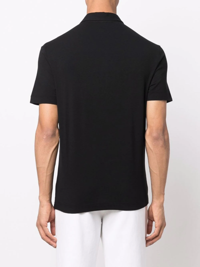 Shop Malo Short-sleeve Cotton Polo Shirt In Schwarz