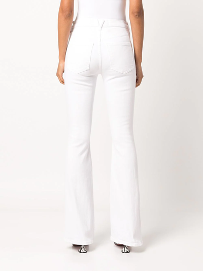 Shop Veronica Beard Beverly Skinny Flared Jeans In Weiss