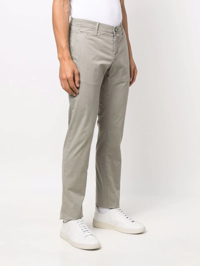 Shop Jacob Cohen Slim-cut Chino Trousers In Grau