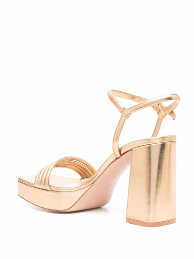 Shop Gianvito Rossi Lena 70mm Platform Sandals In Gold