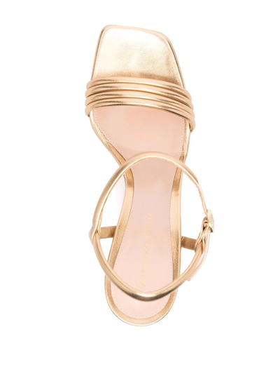Shop Gianvito Rossi Lena 70mm Platform Sandals In Gold
