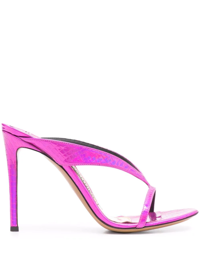 Shop Alexandre Vauthier Strappy Crocodile-effect 110mm Sandals In Rosa