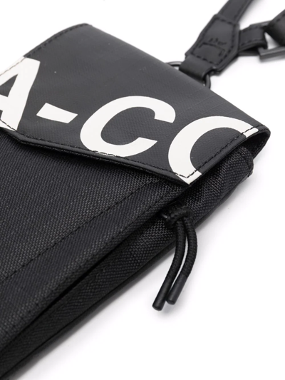 Shop A-cold-wall* Logo-print Neck-strap Messenger Bag In Schwarz