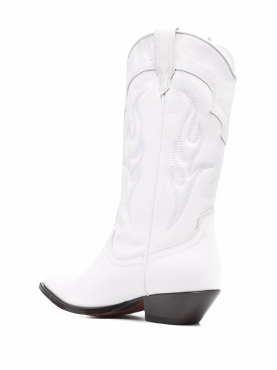 Shop Sonora Mid-calf Leather Cowboy Boots In Weiss