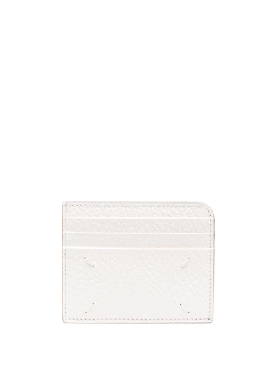 Shop Maison Margiela Four-stitch Leather Card Holder In Weiss