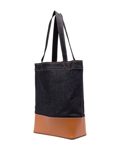 Shop Apc Axel Panelled Tote Bag In Blue