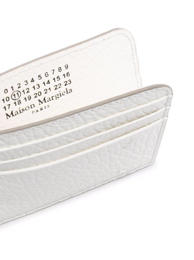 Maison Margiela Grained Leather Cardholder In Weiss
