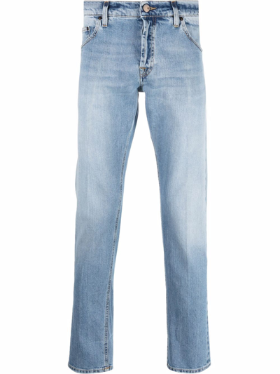 Shop Pt Torino Cropped Denim Jeans In Blau