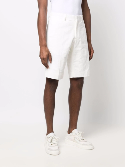 Shop Casablanca Cotton Bermuda Shorts In Weiss