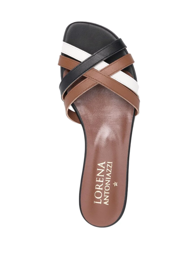 Shop Lorena Antoniazzi Open-toe Leather Sandals In Braun