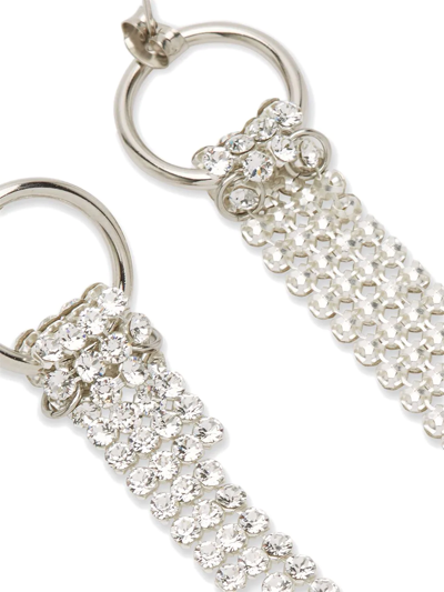 Justine Clenquet Silver Tone Shanon Crystal Drop Earrings In Silber