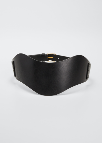 Shop Altuzarra Corset Leather Belt In Black