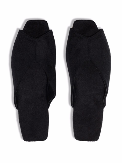 Shop Deiji Studios Open-toe Wool Slippers In Black