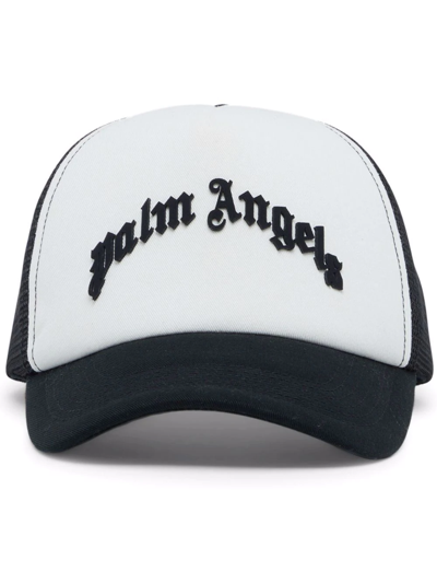 Shop Palm Angels Logo-print Mesh Cap In Black