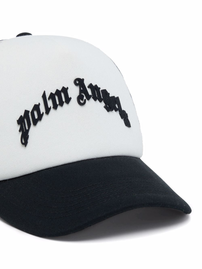 Shop Palm Angels Logo-print Mesh Cap In Black