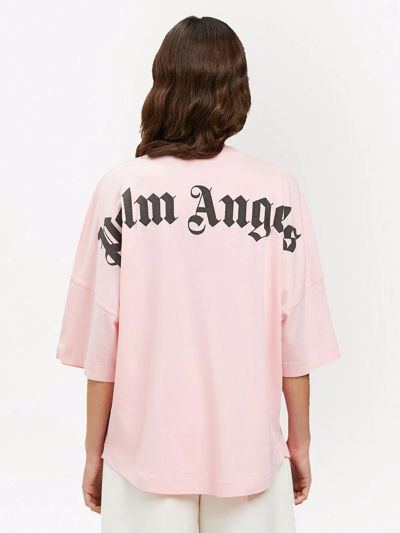 Palm Angels Women Classic Logo Over Tee Blossom In Pink