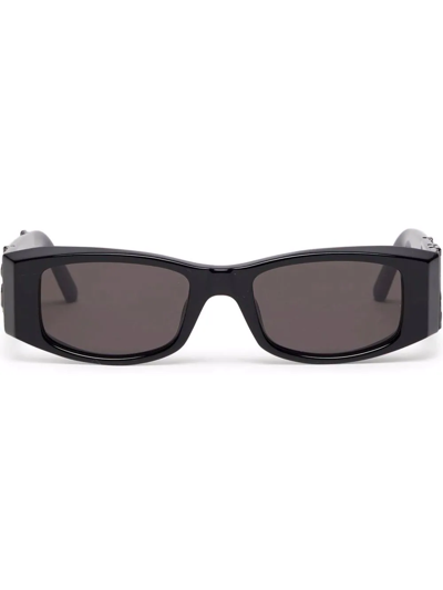 Shop Palm Angels Angel Rectangular Sunglasses In Grey