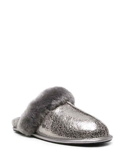 Ugg Scuffette Ii Metallic Sparkle Shearling Slippers In Silver | ModeSens