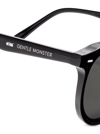 Shop Gentle Monster Obon Round Sunglasses In Black