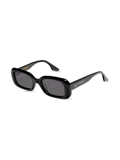 Shop Gentle Monster Bliss Rectangular Frame Sunglasses In Black