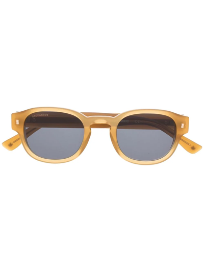 Shop Dsquared2 Round-frame Sunglasses In Brown