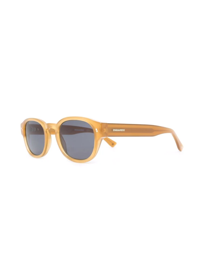 Shop Dsquared2 Round-frame Sunglasses In Brown
