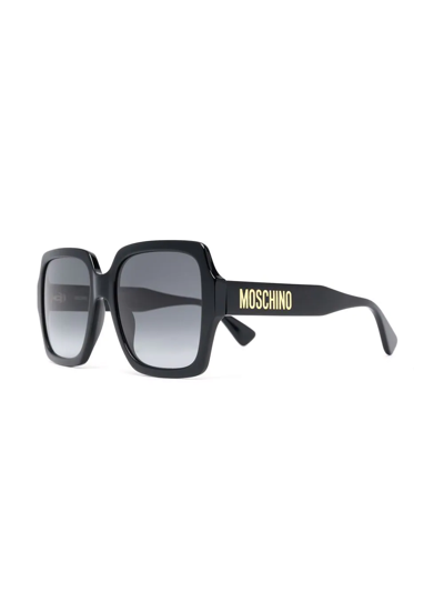 Moschino Eyewear Tinted Oversize-frame Sunglasses In Schwarz