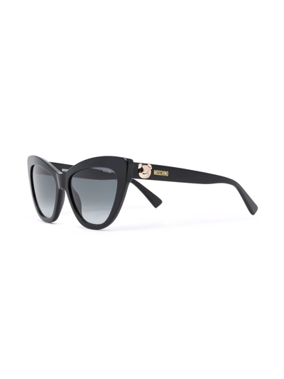 Shop Moschino Eyewear Cat-eye Frame Sunglasses In Schwarz