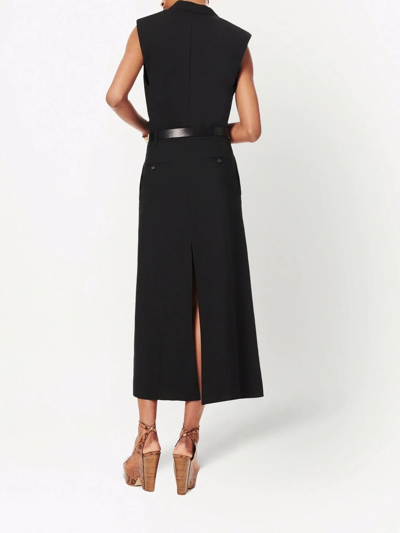 Victoria Beckham Tailored Wool Midi Skirt In Black