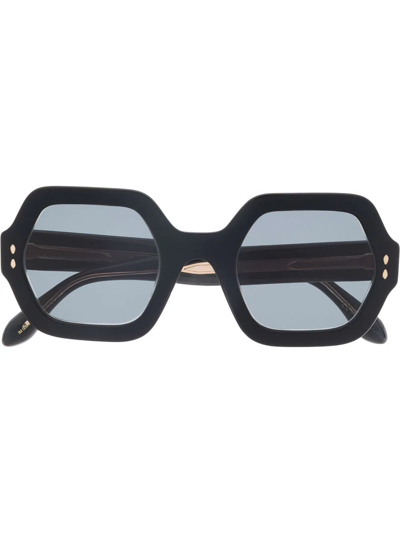 Shop Isabel Marant Eyewear Hexagonal-frame Sunglasses In Schwarz
