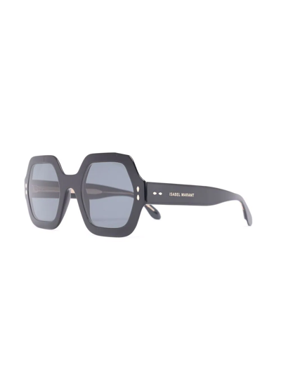 Shop Isabel Marant Eyewear Hexagonal-frame Sunglasses In Schwarz