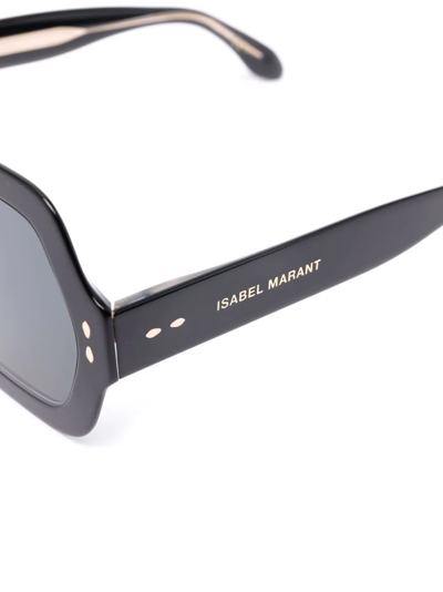 Shop Isabel Marant Eyewear Hexagonal-frame Sunglasses In Schwarz