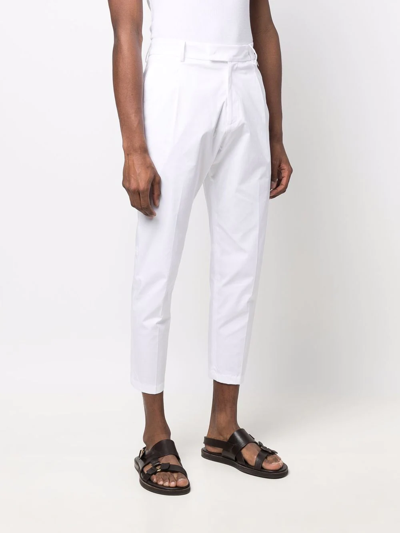 Shop Low Brand Cropped Tailored Trousers In Weiss