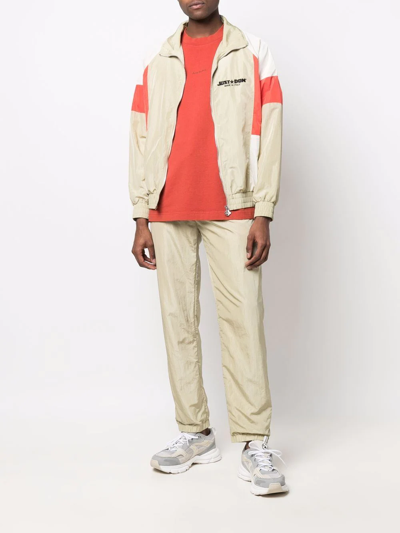 Just Don Colour-block Design Beige Windbreaker In Nude