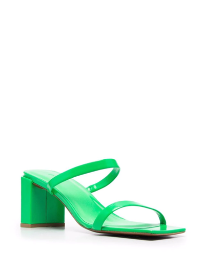 Shop By Far Tanya Double-strap Square-toe Sandals In Grün