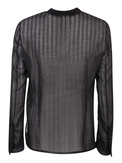 Shop Sapio Semi Sheer Striped Shirt In Black