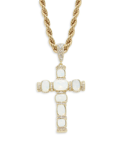 Shop Heidi Daus Women's Yes Brass Ox & Multi-stone Cross Pendant Necklace