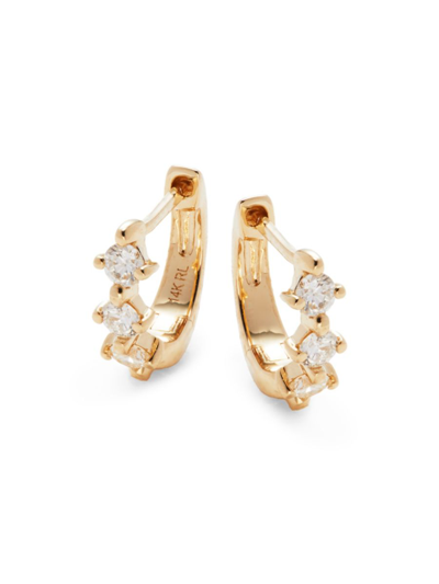 Shop Saks Fifth Avenue Women's 14k Yellow Gold & 0.15 Tcw Diamond Huggie Earrings