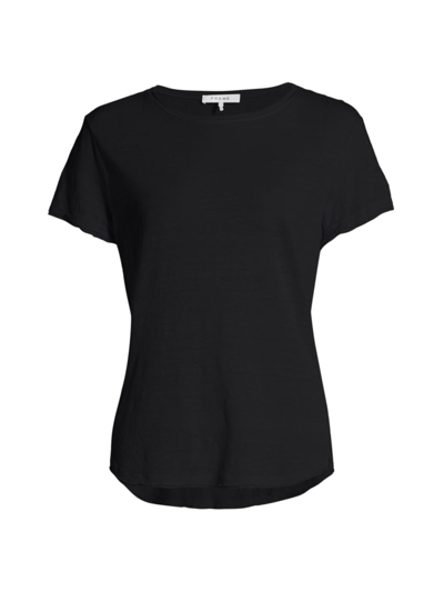 Shop Frame Women's Easy True Organic Linen T-shirt In Noir