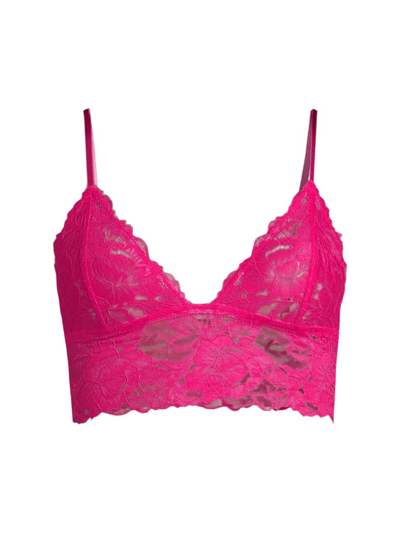 Shop Free People Everyday Lace Longline Bra In Pink Peacock