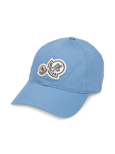 Shop Moncler Men's Logo Baseball Cap In Blue