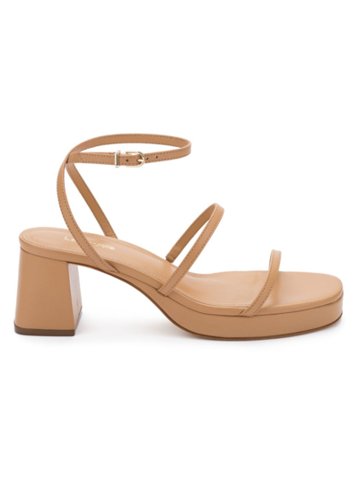 Shop Larroude Women's Gio Leather Strappy Sandals In Tan