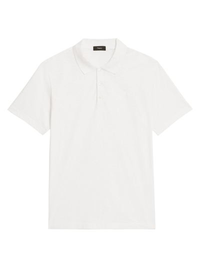 Shop Theory Men's Bron Cotton Polo Shirt In White
